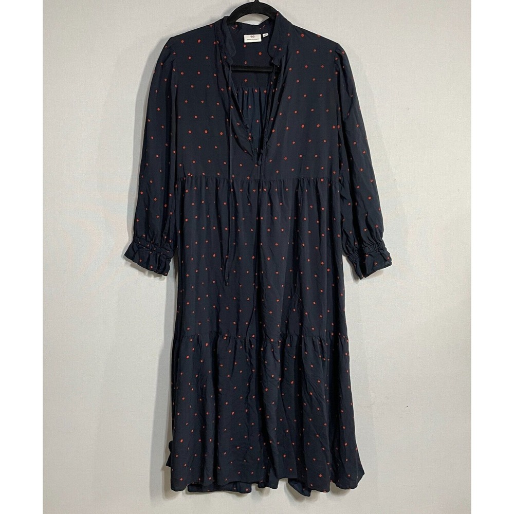 AG Adriano Goldschmied Dress Women S Blue Polka Dot Maxi Modal Femme Romantic